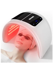 Red-Light-Therapy-Mask, Led Light Therapy For Face, 7 Colors Led Face Mask Facial Led Light Therapy Tool Skin Care Equipment At Home, Facial Neck Body Hand Beauty Mask - 白色 - 查看 2