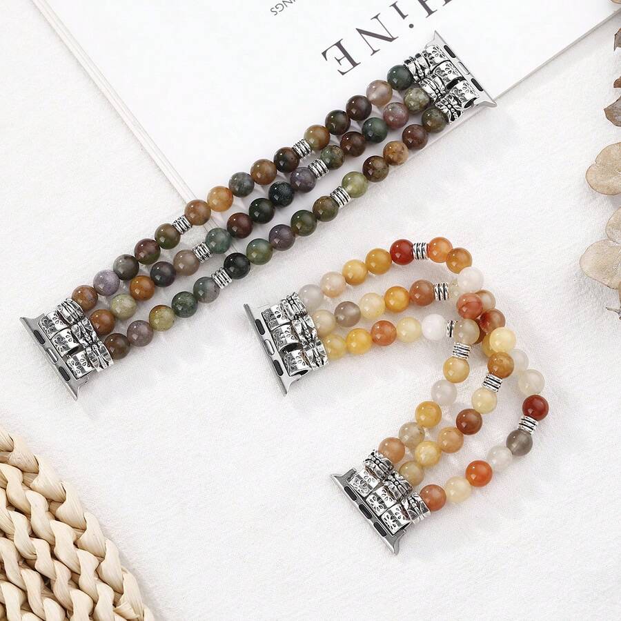 Bohemian Style Beaded Watch Strap Watchband Watch Chain Compatible With Apple Watch Apple Watch - 42mm/44mm/45mm/49mm - View 1