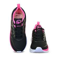 Women's Sports Shoes + Watch + Socks Gym Running Training Walking Light Comfortable - BLACK aND PINK - View 4