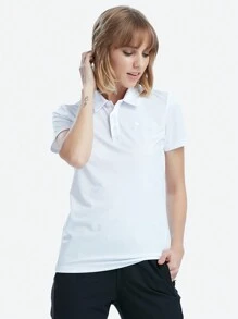 TECTOP Summer Workout Women Short-Sleeve Polo Shirt Quick Dry Golf Shirt 3-Button Moisture-Wicking Performance Tops Sports Tennis Fitness Leisure - White - View 7