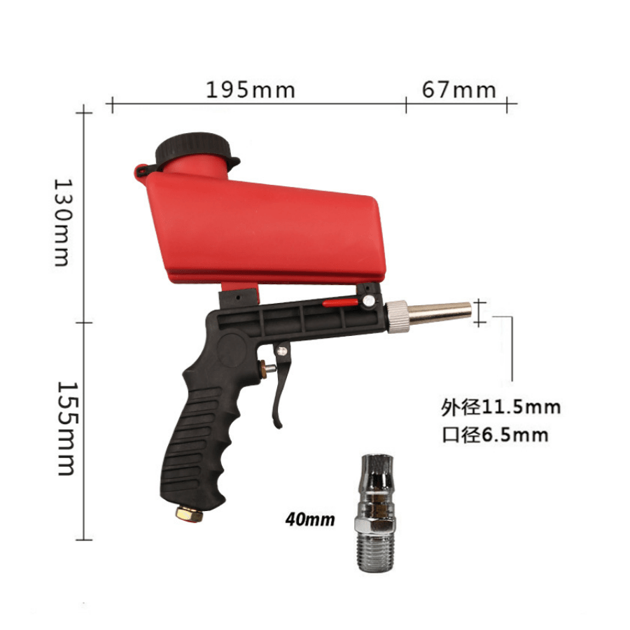 Portable Gravity Sandblasting Gun, Pneumatic Sandblasting Set, Anti