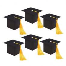 5pcs Commencement Cap-Shaped Favor Boxes For Graduation Party Celebration - Multicolor - View 1