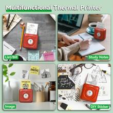 Peripage 1入組 迷你無線便攜式打印機 保護一捲熱敏紙 紅色 203dpi 無墨色條碼熱敏移動打印機 兼容ios、android和筆記型電腦 - 紅色 - 查看 4