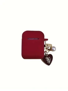 创意可爱吊坠耳机保护套，兼容耳机，单/双耳耳机保护套，新款无线耳机保护套，适用于 3/Pro/Pro2，男女朋友礼物 - 紅色花朵愛心珍珠墜飾 - 查看 6