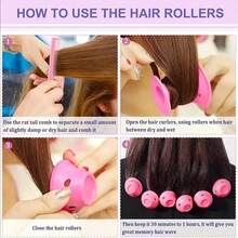 3/5/10 piezas Rizadores de pelo de silicona mágicos sin calor, suaves rulos de cuidado del cabello de goma, herramientas para peinar el cabello para chicas (hazlo tú misma) - Multicolor - Ver 8