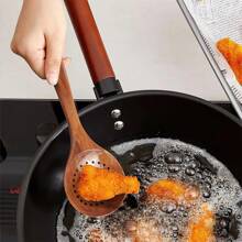 AIUHI 7 pièces Ustensiles de cuisine en bois, Cuillères pour la cuisine, cuillères de cuisine en bois naturel avec support, Ensemble de Spatule antiadhésives, Articles de cuisine indispensables