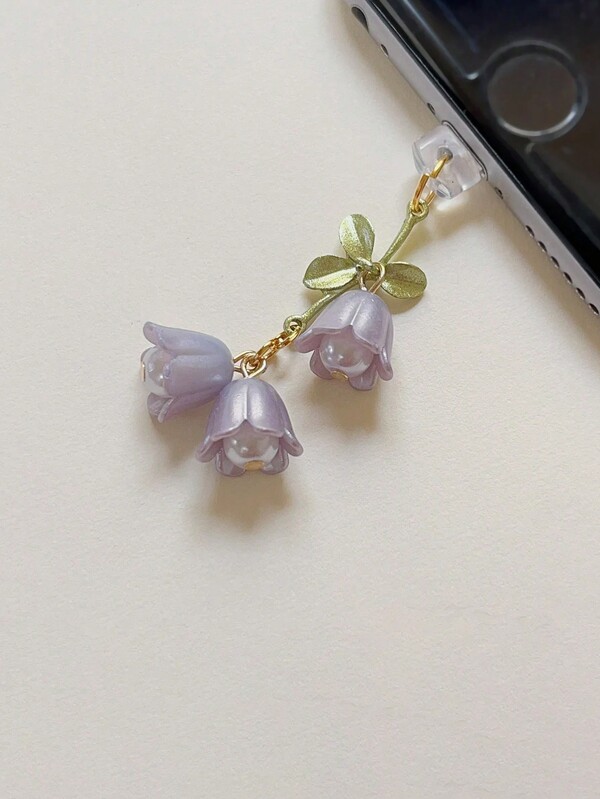 1pc Floral Dust Plug Charm For Phone Charging Port