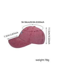 Street 1pc Unisex Distressed Washed Baseball Cap With Dog Embroidery, Sun Protection Adjustable Outdoor Travel Hat - Multicolor - View 6