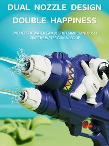 1pc Cute Cartoon Water Gun With Long Range And Large Capacity, For Boys Outdoor Water Fight Toy [Random Color For Some Accessories] - Blue - View 7