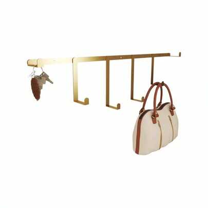 Cabideiro Parede Decorativo Porta Bolsa Pendurador De Roupas Chapéus Blazer Casaco Jaleco Em Aço 65x16