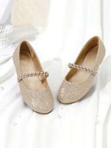 Girls Mary Jane Dress Shoes Ballerina Flats For Wedding, Party (Toddler/Little Kid/Big Kid) - 黃色 - 查看 1