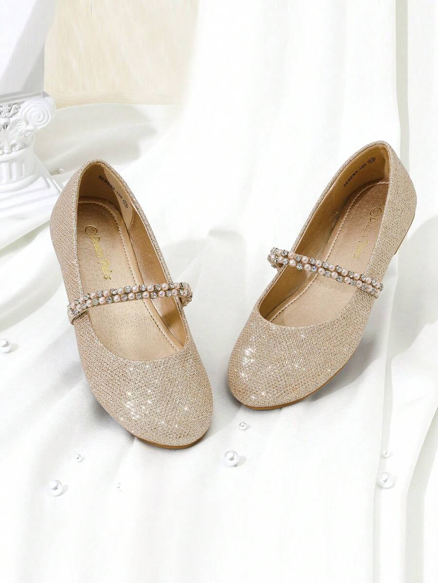 Girls Mary Jane Dress Shoes Ballerina Flats For Wedding, Party (Toddler/Little Kid/Big Kid) - 黃色 - 查看 1