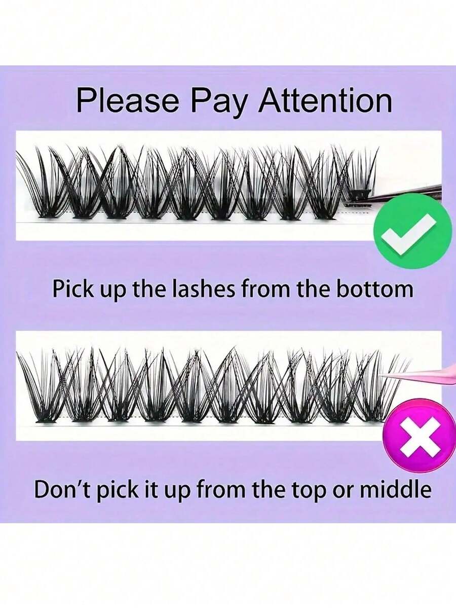 280Pcs Lash Extension Kit DIY Eyelash Extension Kit D Curl Cluster