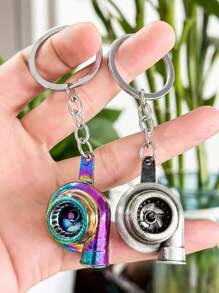 1 pieza Llavero creativo de turbocompresor para modificación de automóviles, llavero de metal de turbocompresor, colgante publicitario, regalo al por mayor para fanáticos de los automóviles, accesorios de automóviles, gótico lindo Y2k