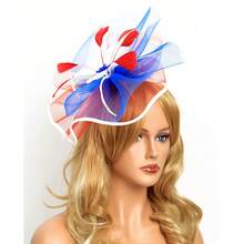 Elegant Women Fashion Tulle Hair Fascinator Hat Hair Clip With Fancy Feathers Hair Accessories Bride Mesh Headwear Hair Pins Bow - Bridal Tiara - View 5