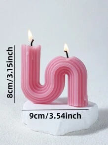 1 盒 1 件几何大 S 形香薰蜡烛，带香薰蜡烛的家居装饰摆件，书房、浴室、书桌和房间装饰，简单的几何摆件，未点燃的香薰蜡烛装饰，送给朋友的生日礼物，纪念品和小礼物，万圣节，幽灵，秋季，冬季，假期，节日，礼物 - 藕粉色 - 查看 2