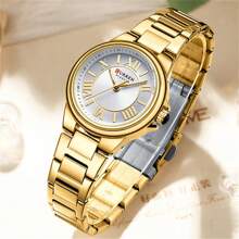 CURREN Fashion Women Watch Top Brand Luxury Lady Girl Classic Wristwatch Stainless Steel Bracelet Strap Simple Original Waterproof Elegant Female Clock Gift 9081