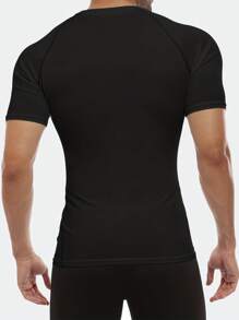 TELALEO 3pcs Men's Compression Active Mid Stretch Moisture Wicking Workout T-Shirt For Outdoor Sports