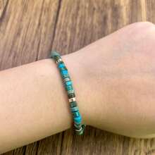 1PC Natural Stone Turquoise Stone Beads Woven Bracelet Natural Stone Adjustable Rope Lady Bracelet Gift