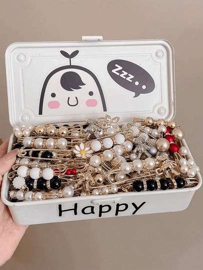 20/40pcs Random Style Women's Clothing Accessories Set, Including Waist Pin, Clip, Adjust Buckle, Brooch, Prevent Sagging Button Dress Accessories Pin For Clothes Bag Charm School Office Accessories Shirts Jacket Jewelry Christmas Halloween Clothes Pin Funny Cute Teacher Gifts