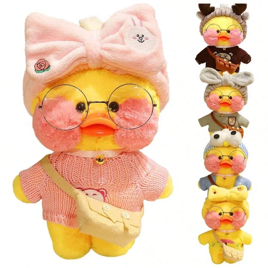 Patito De Peluche Juguete Con Complementos De Vestir 30cm - Rosa - Ver 1