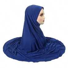 Z.H.A 1pc Solid Color Malaysian Women Headscarf, Muslim Turban Hat Convenient Scarf Hat - Multicolor - View 19