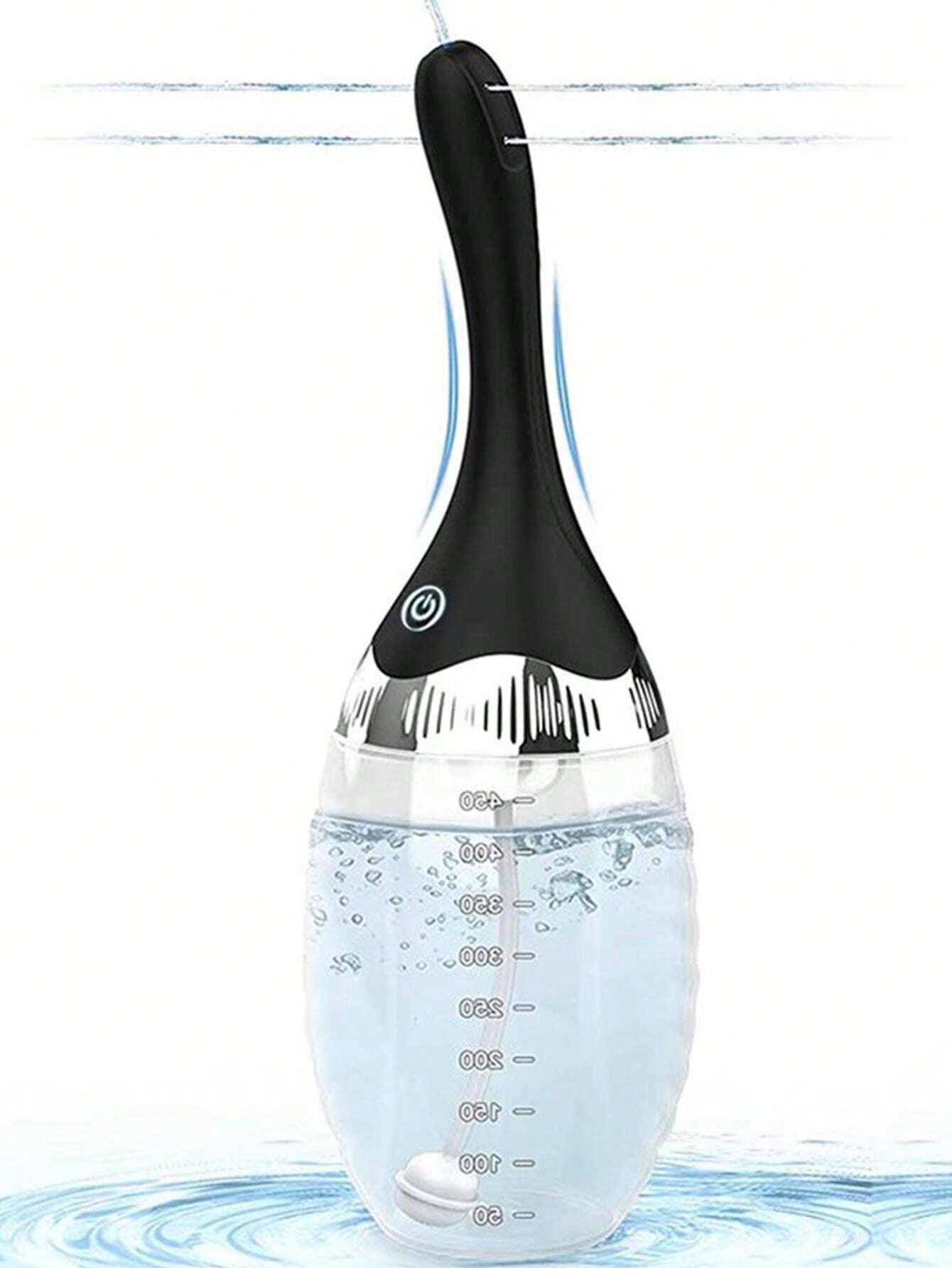 A Black Silicone Full Body Waterproof Electric Adult Sex Toy Anal Washer With 3-Frequency Water