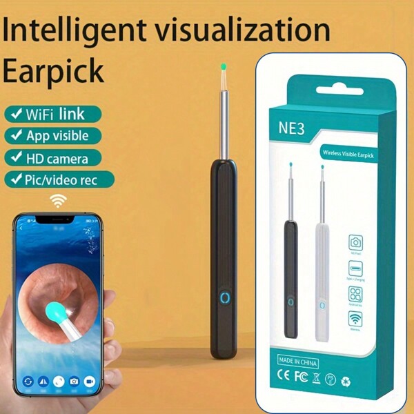 1pc Electric Ear Wax Remover Visible Ear Cleaning Tool - Earwax Removal Kit With LED Light