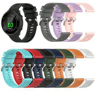 COOLIA 1 paquete banda, compatible con Garmin Forerunner 55 20mm suave silicona reemplazo de correa de reloj para Forerunner 158/645/245/Venu/Watch Active 2/Galaxy Watch 4 42MM, compatible con otras correas de reloj de 20mm para hombres y mujeres.