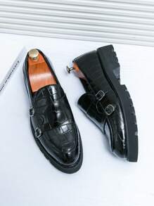 Zapatos negros formales elegantes y casuales para hombre con estilo y a la moda - Negro - Ver 3