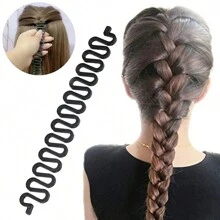 1 Máy Tính Xương Cá Sóng Tết Tóc Dụng Cụ Tạo Kiểu Tóc Bun Maker, Xoắn Bím Tóc Sử Dụng Hàng Ngày Phụ Kiện Tóc - màu đen - Xem 3