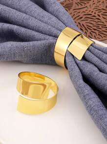 6入組/套不銹鋼餐巾環派對用極簡主義餐巾架環 - 金色 - 查看 2