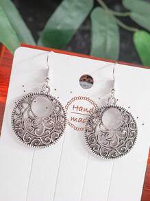 1 Pair Of Vintage Hollowed-Out Flower Earrings For Women Daily Wear Valentines