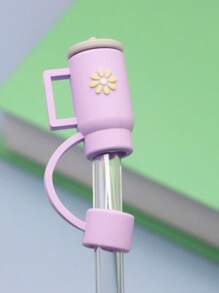 1 Piece Cartoon Straw Lid, Cartoon Cup Straw Lid, 1 Cm/0.39 Inch Straw Lid, Compatible With 30 And 40 Oz Glasses, Silicone Straw Lid, Silicone Reusable Straw Lid, Straw Stopper, Party Supplies, Essential Travel Accessory,Bag,Organizer,Storage,Kitchen