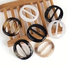 Chic And Elegant 6pcs Resin Scarf Ring Set - Multifunctional Decoration For Various Occasions Fashionable Brooch - Multicolor - View 7