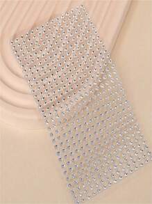 1 件 Y2K 风格银色水钻眼部和面部珠宝贴纸，适用于音乐节、派对和狂欢节 - 圣诞节闪亮水钻面部珠宝贴纸 - 銀色 - 查看 8