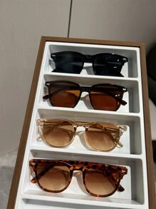 Set Of 4 Men Oval Shape High-End Outdoor Street-Style Fashionable Eyeglasses Beach Accessories Glasses Shades For Summer Beach Vacation,Outdoor,Travel