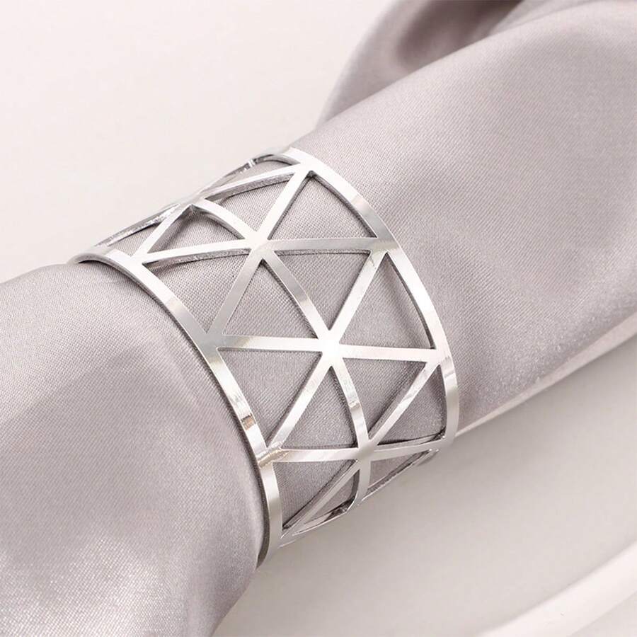 餐巾環，高端精美簡約雙珠彈簧餐巾扣，酒店時尚西式桌面裝飾，1入組 - 彩色 - 查看 1