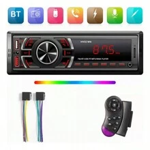 Estéreo automático de automóviles mp3 Bluetooth USB aux 1 Din 7 luces de color, amplificador de potencia de automóviles