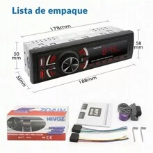 Estéreo automático de automóviles mp3 Bluetooth USB aux 1 Din 7 luces de color, amplificador de potencia de automóviles