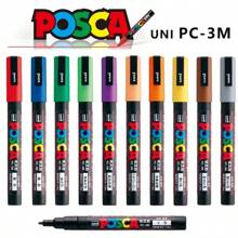 Uni Feutre Acrylique Paint Marker Pen PC-3M Colors Fine Point 0.9-1.3mm Painting Graffiti Anime Advertising Art Drawing Pen Back To School