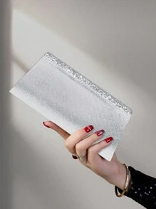 閃爍，魅力，優雅，精緻，安靜的奢華亮片，時尚，豪華，閃亮金屬門襟鏈亮片方形包，完美的新娘手袋，適用於婚禮，舞會和派對活動晚宴包，派對女孩，女人的晚餐包