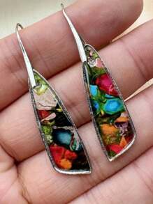 2pcs Fashion Retro Earrings Imitation Turquoise Earrings Bohemian Earrings Jewelry Women's Earrings Jewelry Birthday Anniversary Gift For Lovers And Friends Valentine's Day Earrings Gift