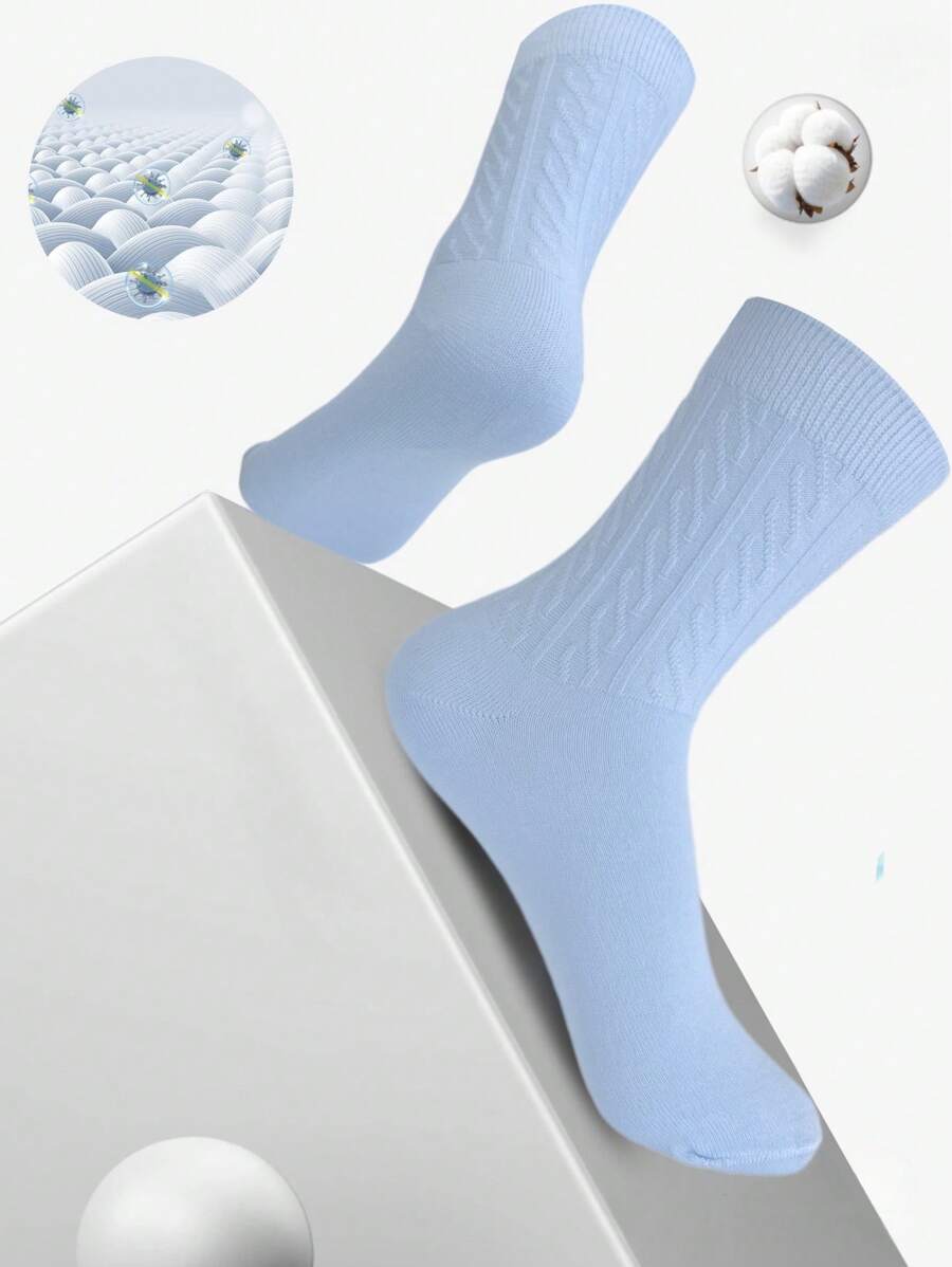 7pairs/Pack Women's Random Design Cotton MidCalf Socks, Suitable For