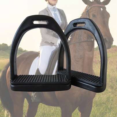 A Pair Of High-Strength Plastic Equestrian Stirrups With Anti-Slip Design For Riding
