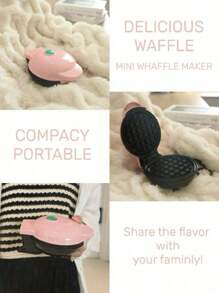 1 mini máquina para hacer gofres con enchufe de pared de 4 pulgadas para gofres individuales, croquetas de patata y chaffles cetogénicos con superficies antiadherentes y fáciles de limpiar - Rosa - Ver 6