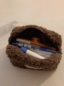 1 Peça Bolsa Cosmética de Estilo Pelúcia Portátil de Grande Capacidade, Mini Bolsa Fofa de Armazenamento de Cosméticos e Artigos de Papelaria, Organizador de Maquiagem, Estojo de Maquiagem, Organizador de Viagem de Toucador, Presentes Essenciais, Acessórios com Zíper