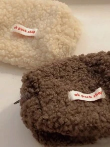 1 Peça Bolsa Cosmética de Estilo Pelúcia Portátil de Grande Capacidade, Mini Bolsa Fofa de Armazenamento de Cosméticos e Artigos de Papelaria, Organizador de Maquiagem, Estojo de Maquiagem, Organizador de Viagem de Toucador, Presentes Essenciais, Acessórios com Zíper