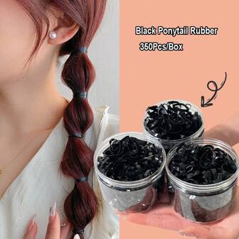 100-800Pcs Black Small Disposable Hair Ties Scrunchie Women Elastic Rubber Band Ponytail Holder Hair Accessories Hair Ties Ponytail Holders
