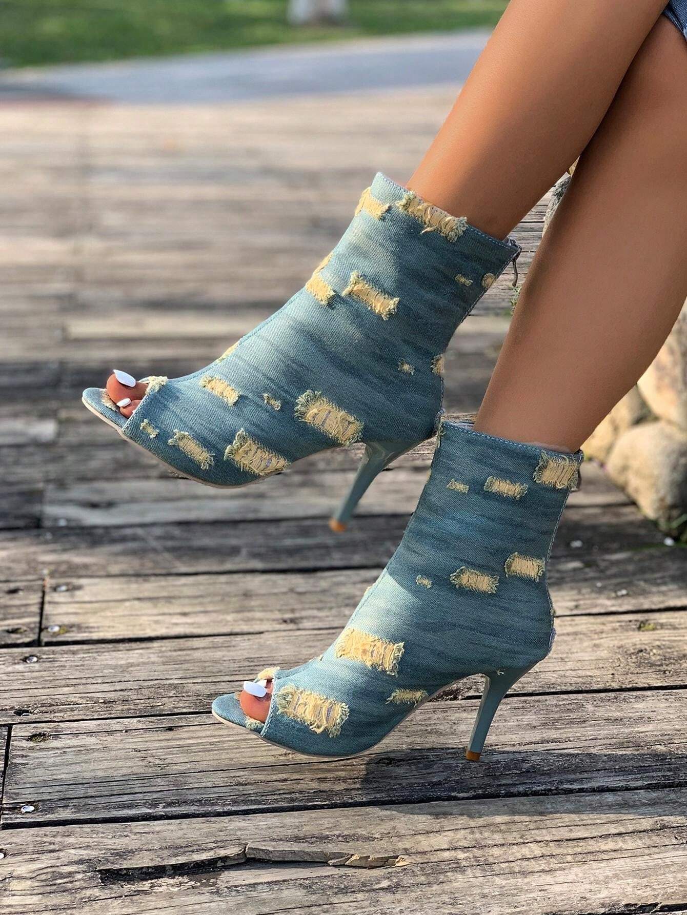Fish Mouth High-heeled Sandals Peep Toe main image 1
